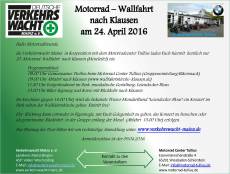 Motorradwallfahrt  Klausen am 24. April 2016